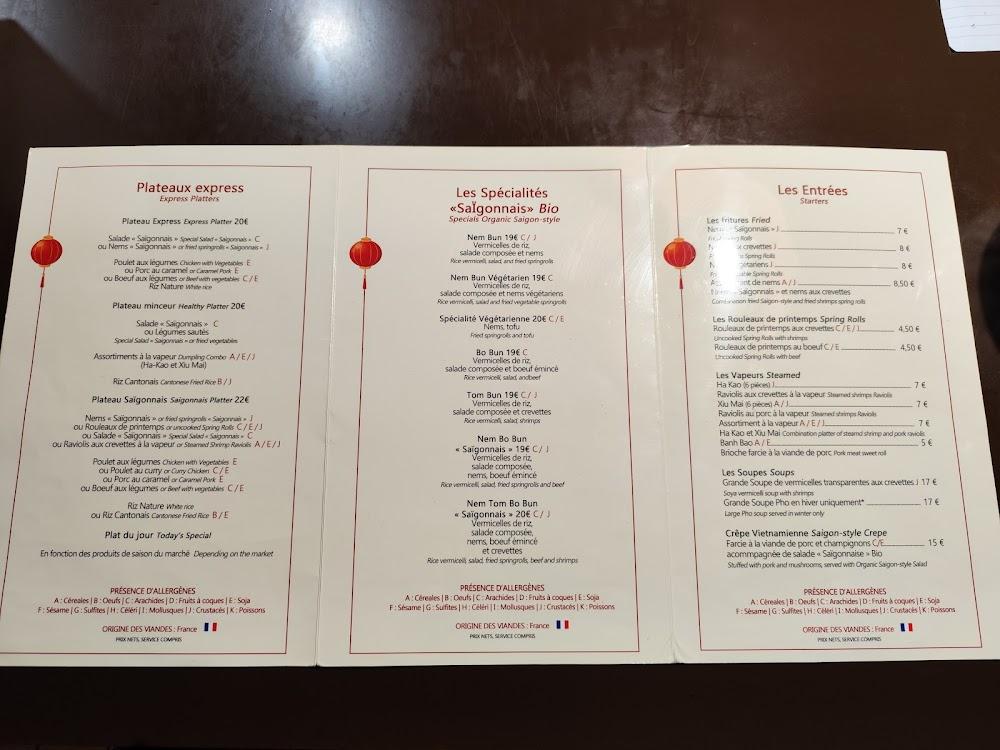 Restaurant le Saigonnais - Menu Image 2